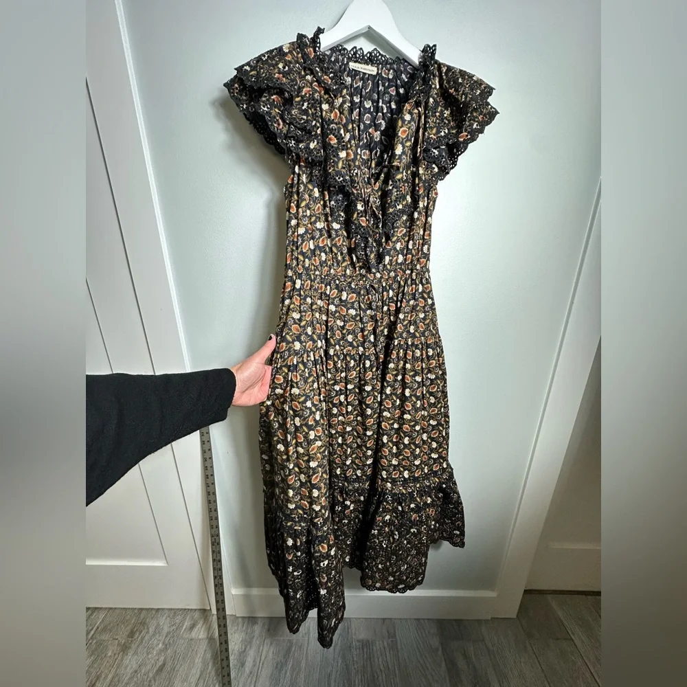 ULLA JOHNSON Yvette Floral Cotton Midi Dress Size 4 - Picture 16 of 17